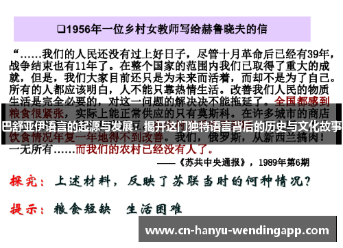 巴舒亚伊语言的起源与发展：揭开这门独特语言背后的历史与文化故事