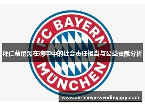 拜仁慕尼黑在德甲中的社会责任担当与公益贡献分析 拜仁慕尼黑在德甲中的社会责任担当与公益贡献分析